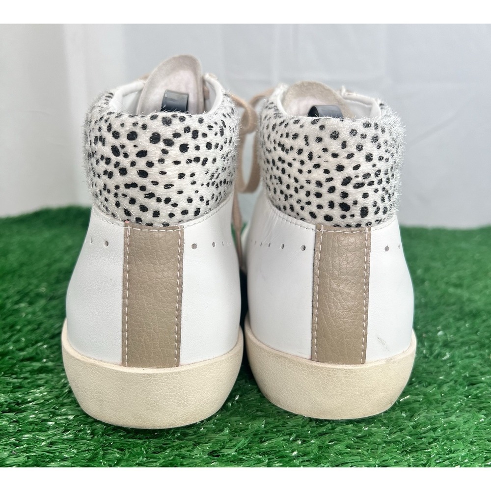 Gola SZ 8 Women's Nova High Safari Sneakers Cheetah Heels Lace Up White - Picture 5 of 7